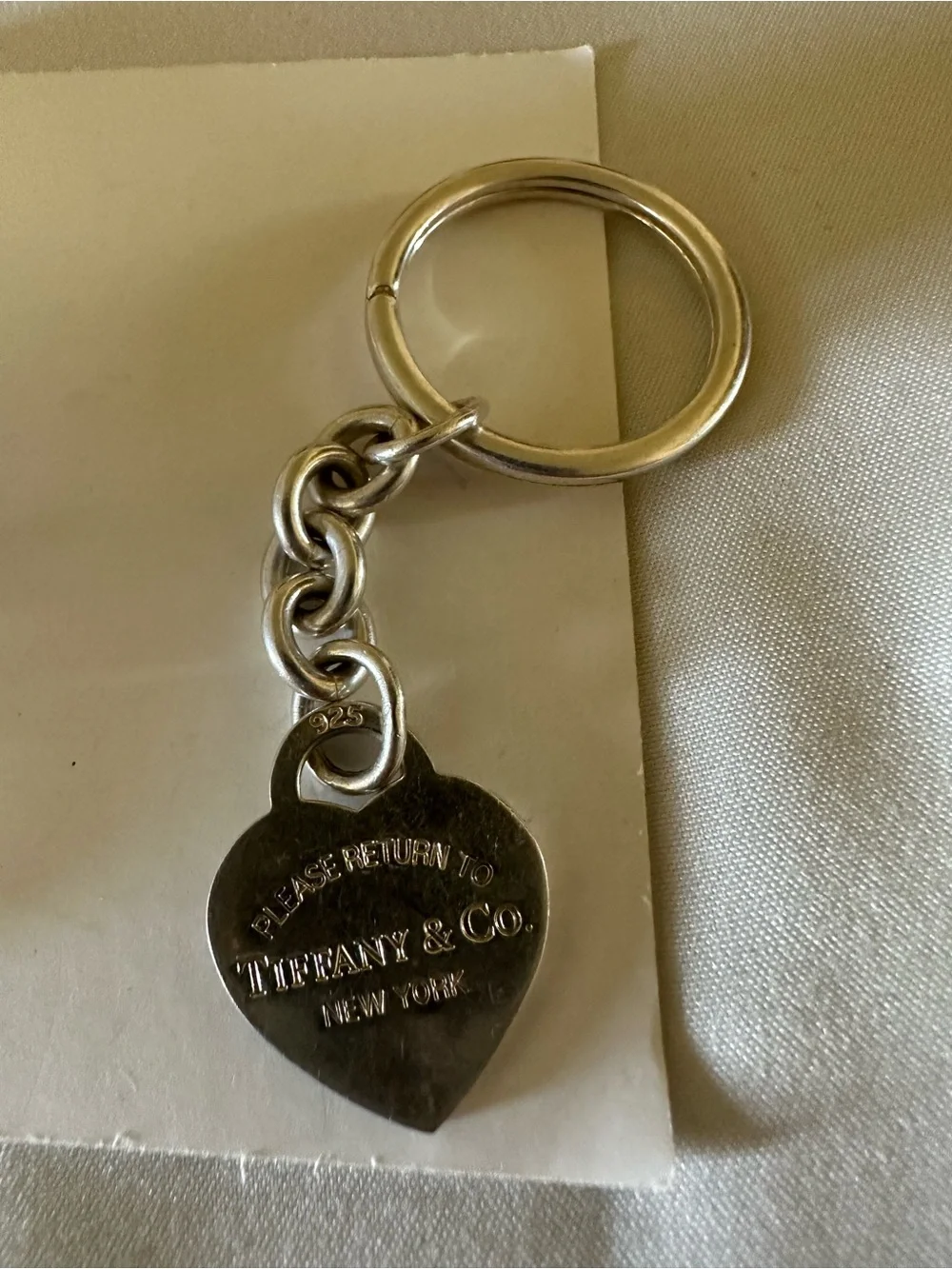 Tiffany & Co. Silver Heart Key Holder - Polished Sterling